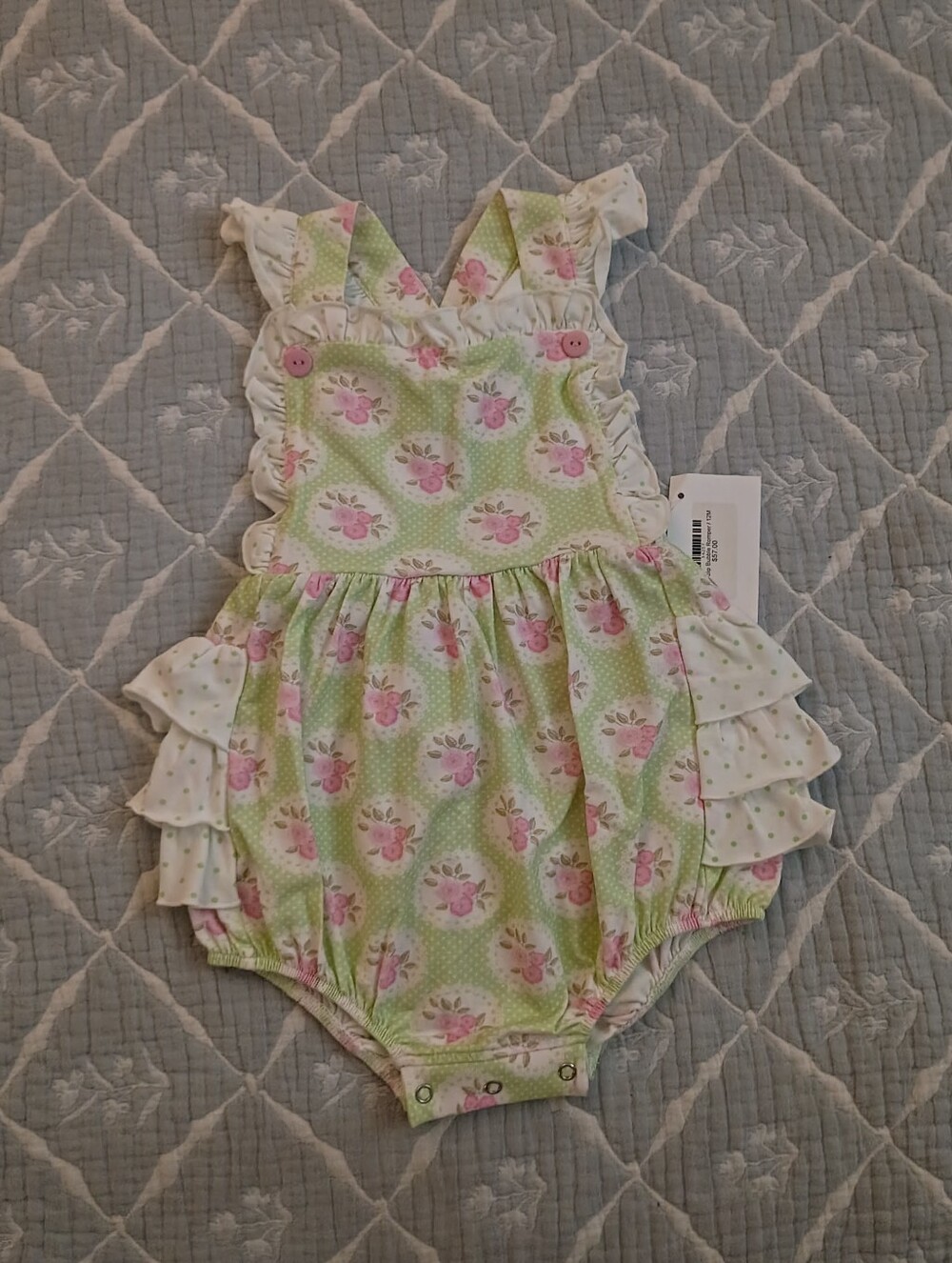 Serendipity Mint Tulip Bubble Romper 12-18 Month NWT